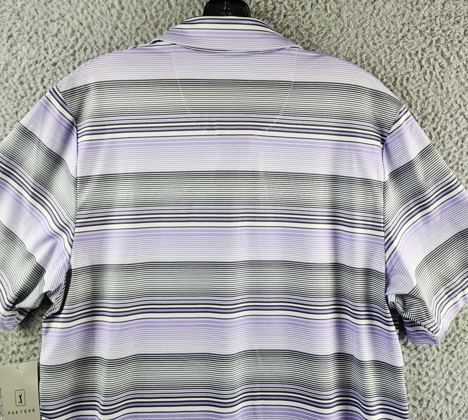 Pga Tour Linear Energy Textured Performance Golf Polo Shirt Men's S Iron Gate - Picture 11 of 16