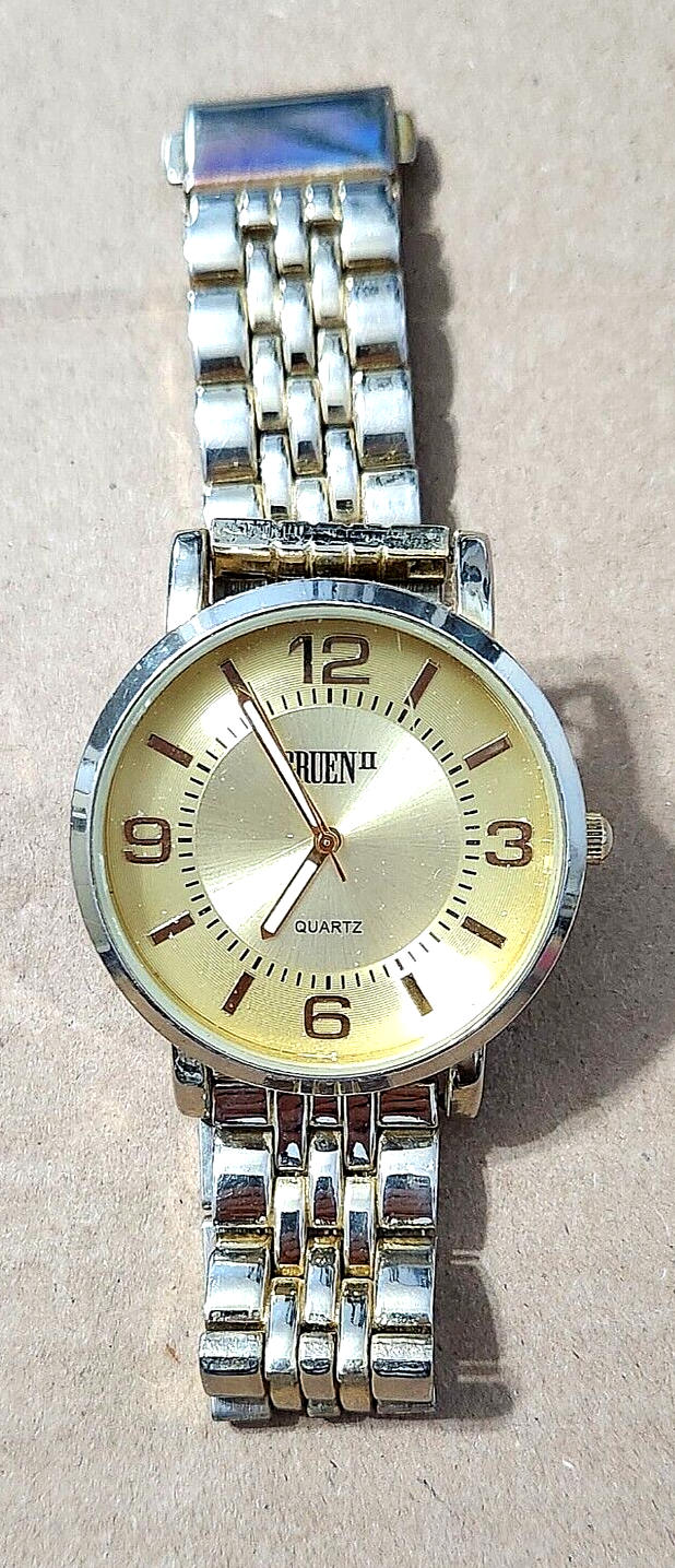 GRUEN II GOLD TONE 38MM MEN'S WRISTWATCH | eBay
