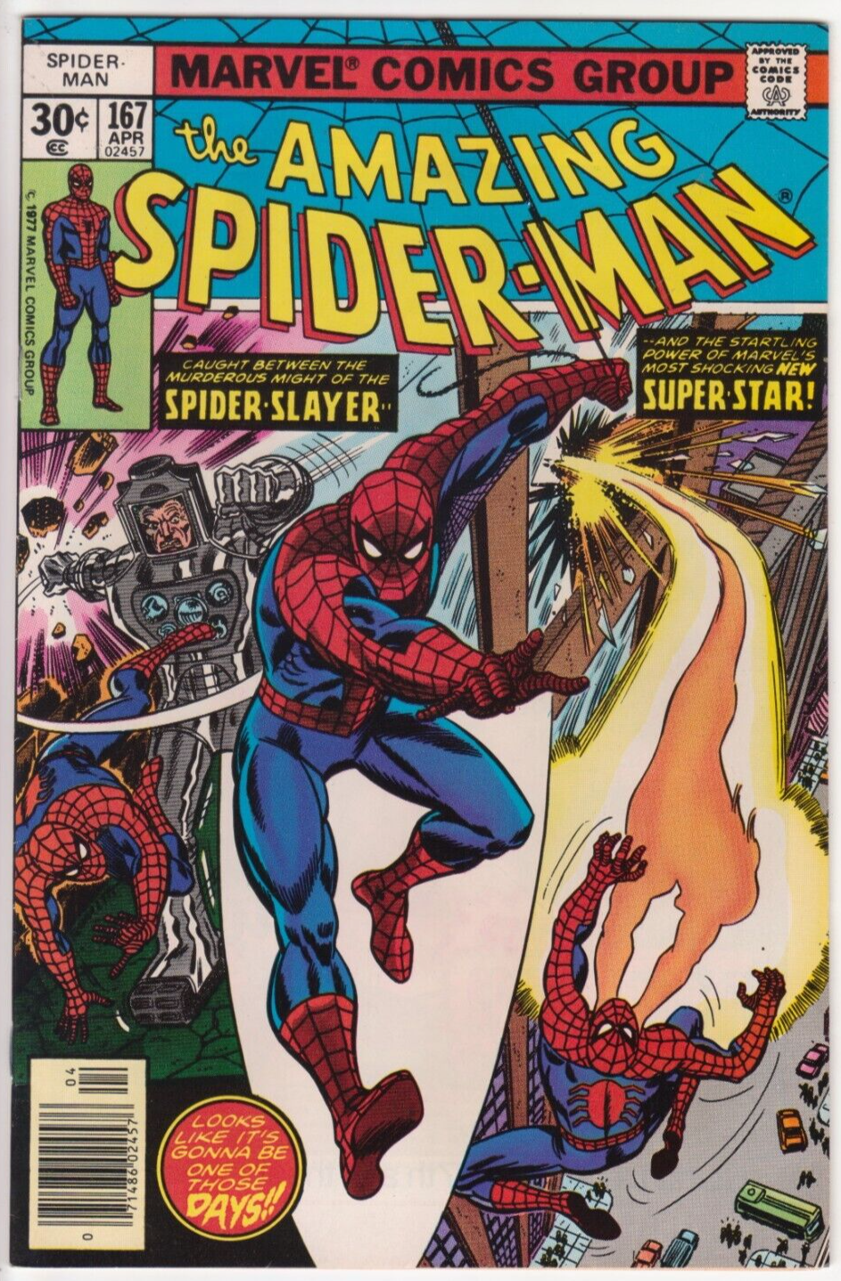 The Amazing Spider-Man #167, Marvel Comics 1977 FN/VF 7.0
