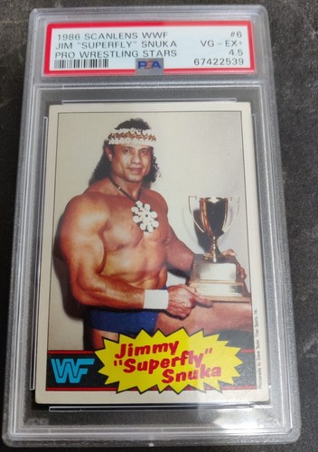 1986 Scanlens WWF #6 Jimmy Superfly Snuka PSA 4.5 VG-EX+ 4