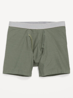 Old Navy Men s Soft-Washed Built-In Flex Boxer Brief Green 6  Inseam Size L XL
