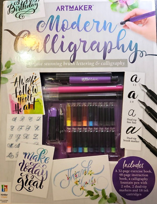 Art Maker MODERN CALLIGRAPHY KIT with Book Pen Nibs Cartridges New Book Box