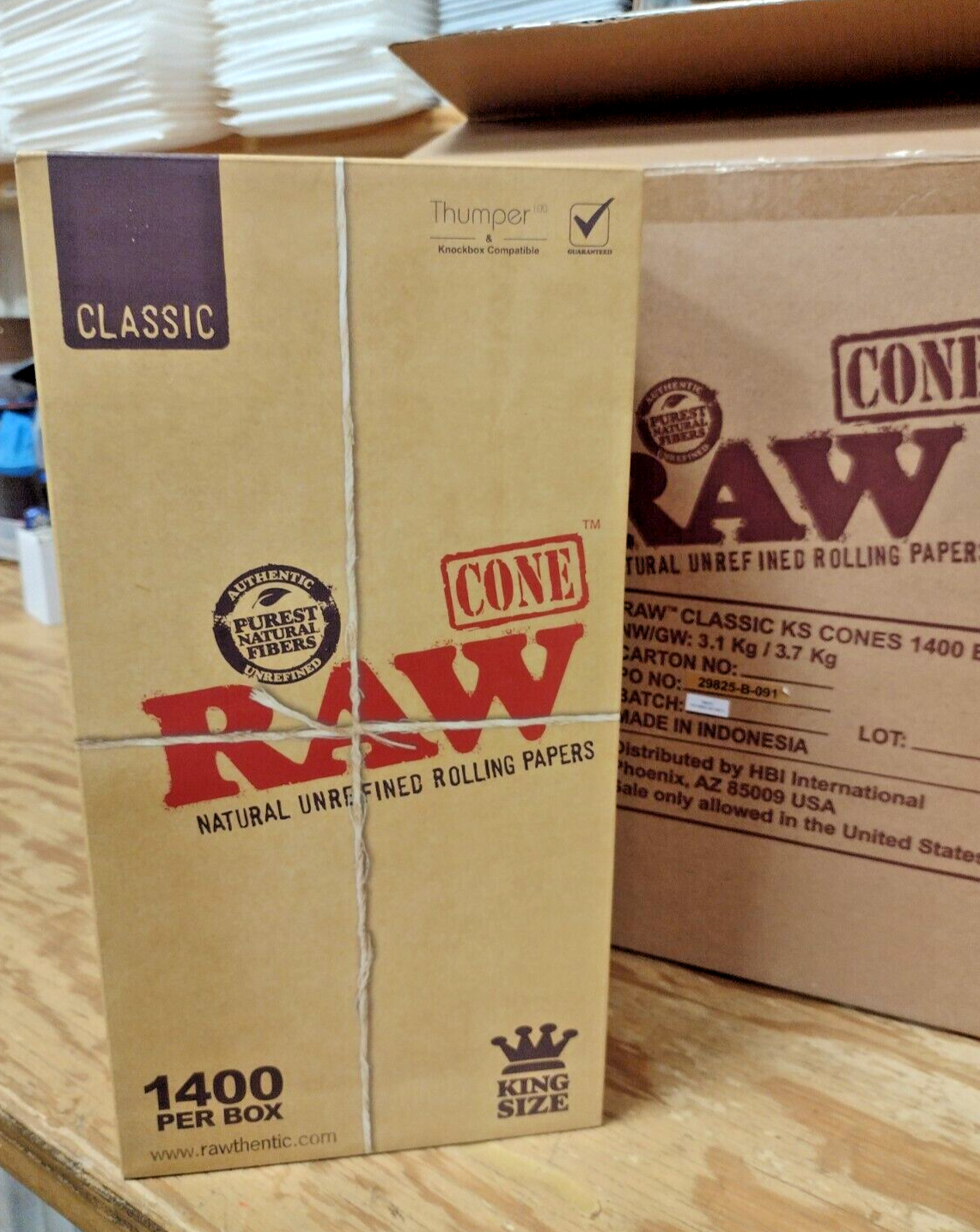 Raw Classic - King size Rolling paper Cones 1400 - BULK BUY 
