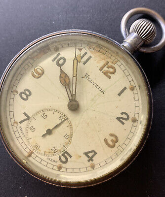 WW2 Military GSTP Helvetia Pocket Watch