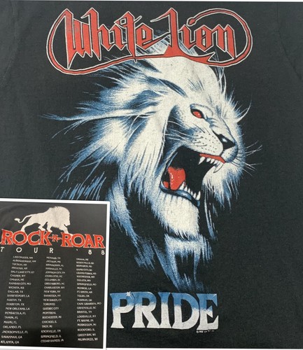 b*i様 WHITE LION Pride Tシャツ XL White Lion - Pride White T-shirt HeavyRoxx.com Best rock shirts