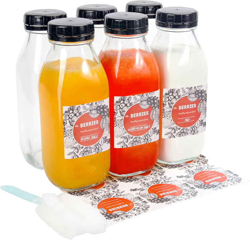 With Caps Square Drink Bottles With Labels And
