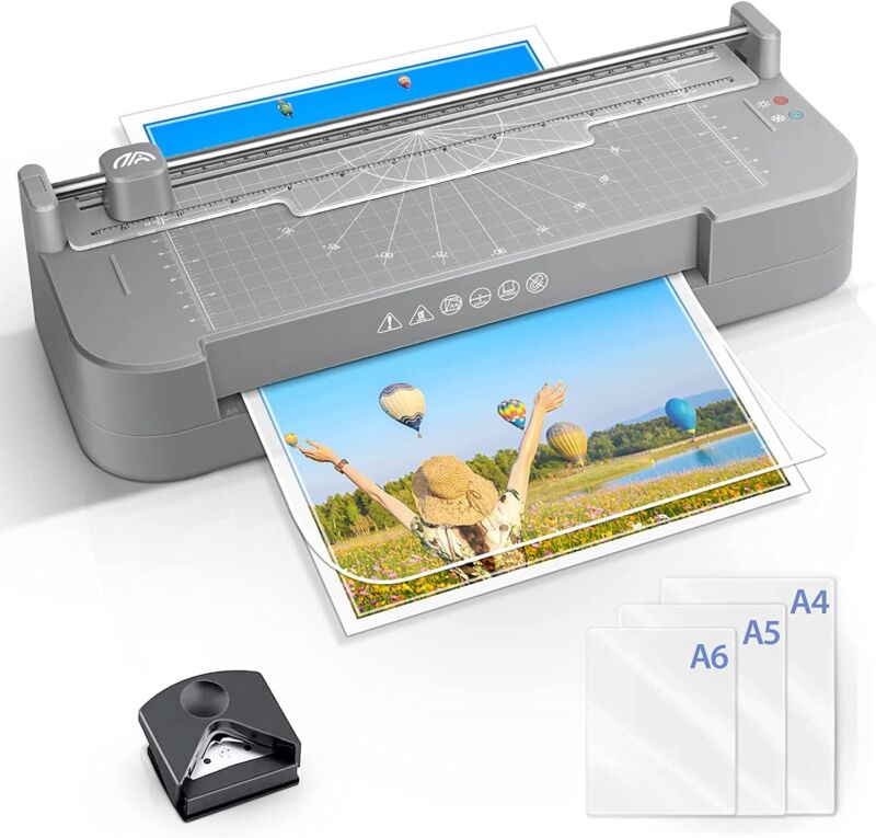 A4 Laminator Machine+30 Laminating Sheet Build in Paper Trimmer&Corner Rounder