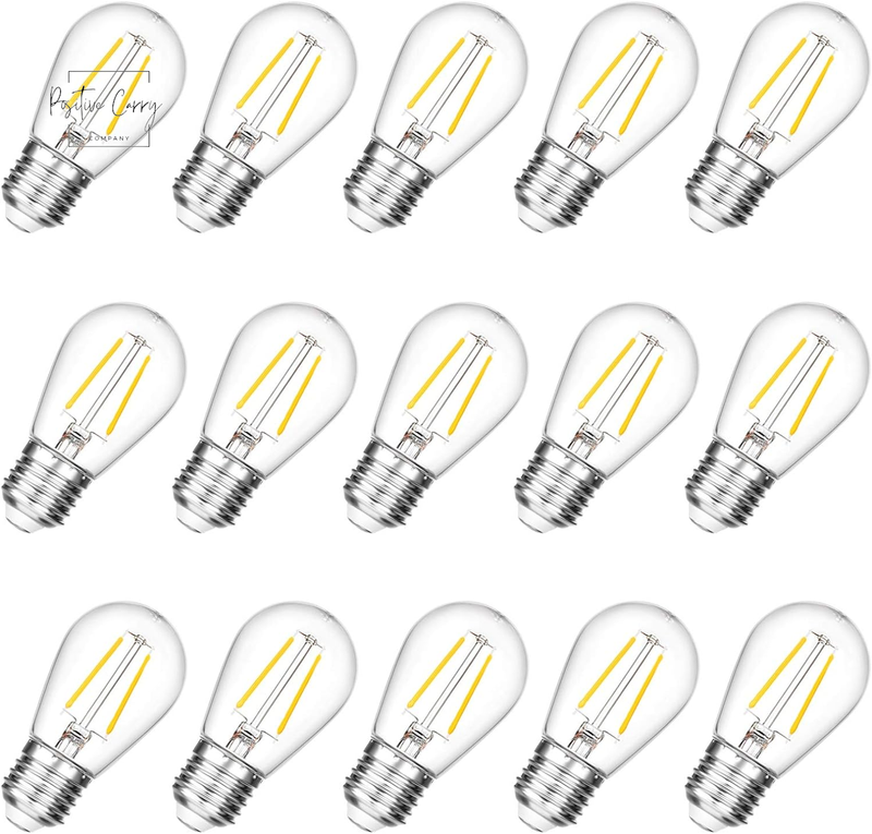 Shatterproof S14 Replacement LED Light Bulbs, 2W, Equivalent