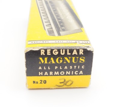 Vintage Magnus All Plastic Red Learn To Play Harmonica 1947 In Original Box