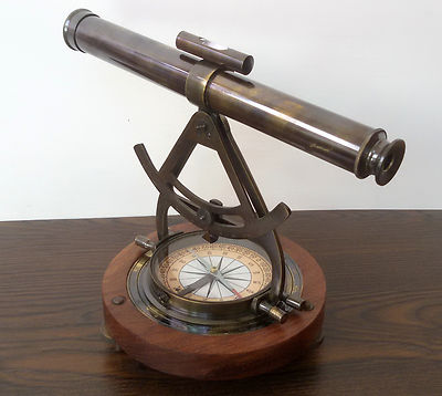 Surveying Equipment Engineering Science Medicine 1930 Now - antique replica brass theodolite alidade telescope compass survey instrument