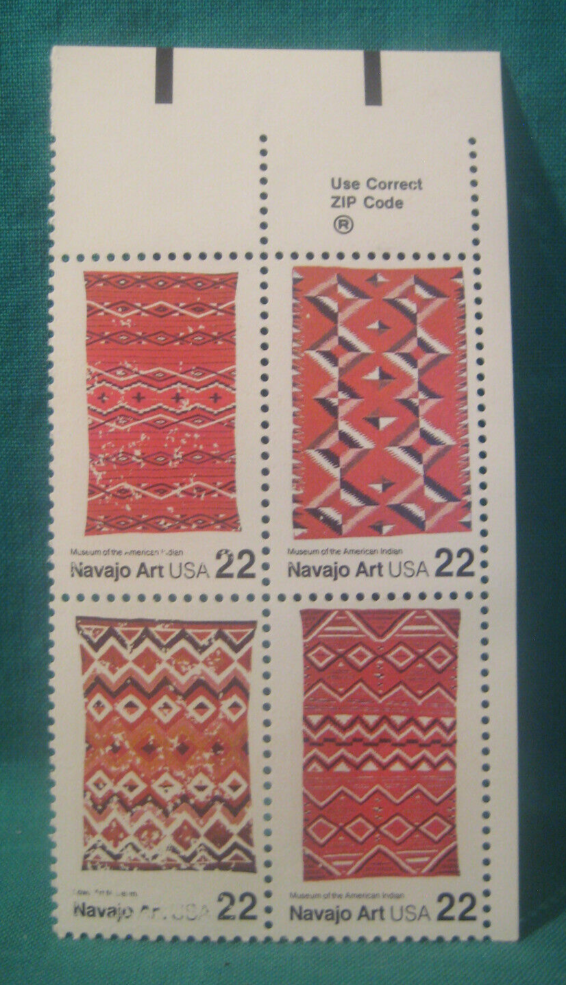 22c Navajo Art-MNH Use Correct Zip Code Block of 4-Scott