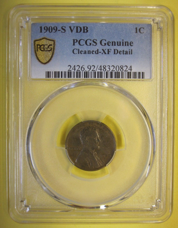 "KEY DATE" 1909-S VDB Lincoln Wheat Cent PCGS Genuine XF