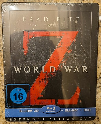 World War Z 3D Embossed STEELBOOK Saturn Exclusive (Bluray