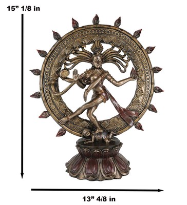 Large Hindu Supreme God Shiva Nataraja Statue 15"H Cosmic Divine Dancer Tandava