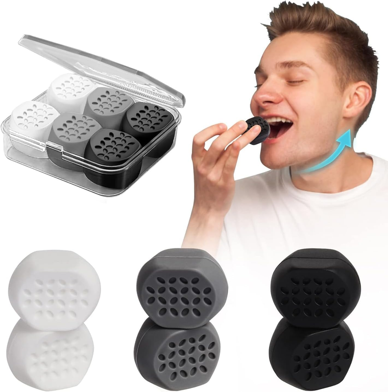 Jaw Exerciser,Jaw Exerciser for Men & Women &ndash; 3 Resistance Levels (6 Pcs) Silico