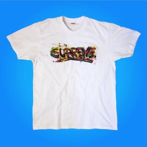 Supreme Paint Logo Tshirt Tee White Size Large T shirtのeBay公認 ...