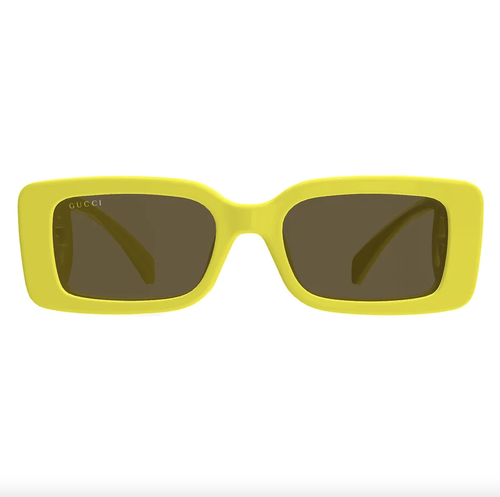 Pre-owned Gucci Gg1325s 007 Yellow Sunglasses In Brown