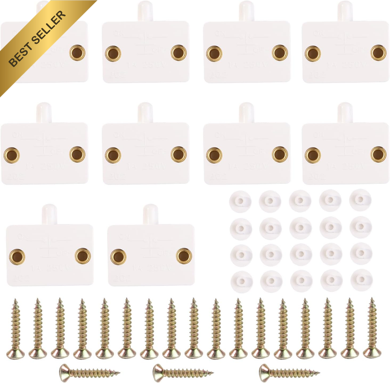 Door Switch 10Pcs Automatic on off Contact Sensor 250V 1A White