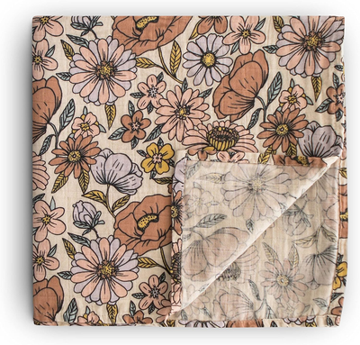 | 100% Organic Cotton Retro Flowers