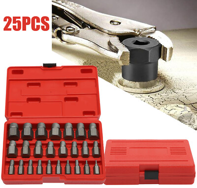 25Pcs Screw Extractor Set Hex Head Multi-Spline Easy Out Bolt Extractor Set NEW