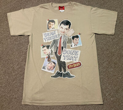 Vintage 2002 Mens Small Mr Bean Comedy Movie Promo Graphic Print T-Shirt