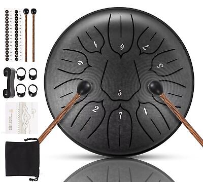 Steel Tongue Drum 11 Note 6 Inches D-Key Tank Drum Handpan Drum Panda Balmy D