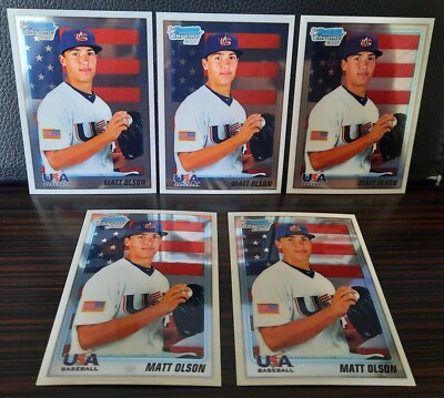 Matt Olson 2010 Bowman Chrome Lot Of 5 Rookie Card 1st Bowman Chrome RC USA