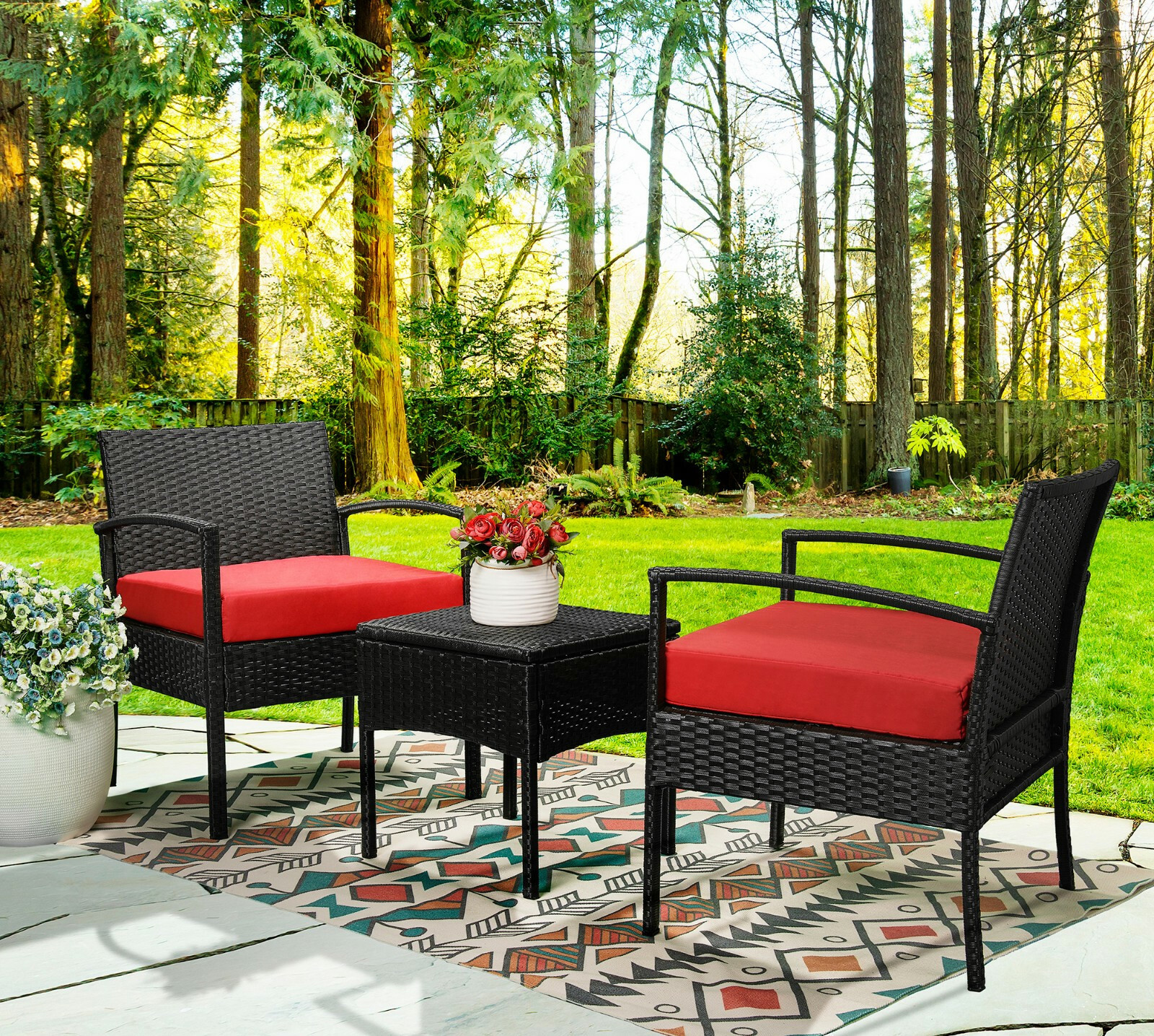 halsted 5 piece wicker set