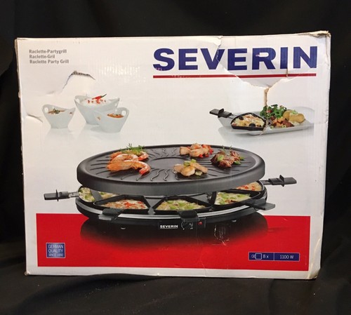 Barbecue Grill Party Grill with 8 Mini Pans Raclette 1100 W Severin RG 2681 EUC