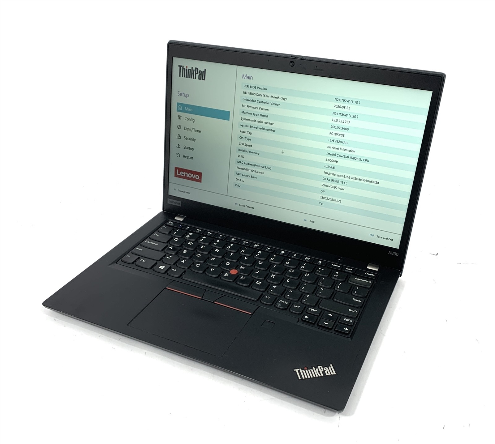 レノボ Thinkpad X390 i5-8265U 8GB SSD256GB Lenovo ThinkPad X390 (i5-8265U, FHD) Laptop RAM 8GB 256GB