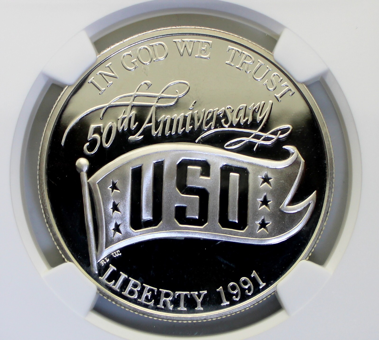 1991-S USO Anniversary $1 Silver Dollar NGC PF69 Ultra Cameo