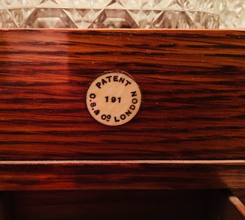 Antique English Victorian Oak Traveling Tantalus Liquor Box With Decanters