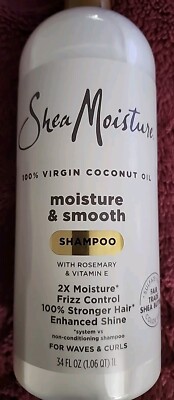 Shea Moisture 100% Virgin Coconut Oil Moisture & Smooth Shampoo, 34 Fluid Ounce