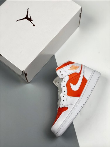 Nike Air Jordan 1 Mid SE Bright Citrus Orange White Women's