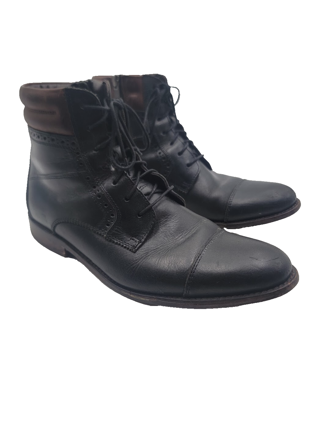 Johnston & Murphy Men's Sz 9M Cap Toe Zip Leather Black