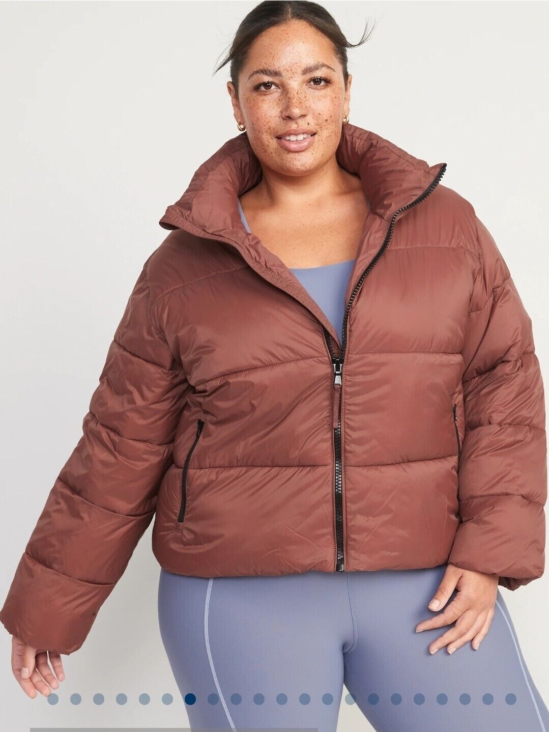 Old Navy Maple Brown Water-Resistant Frost Free Short Puffer Jacket Size 4X