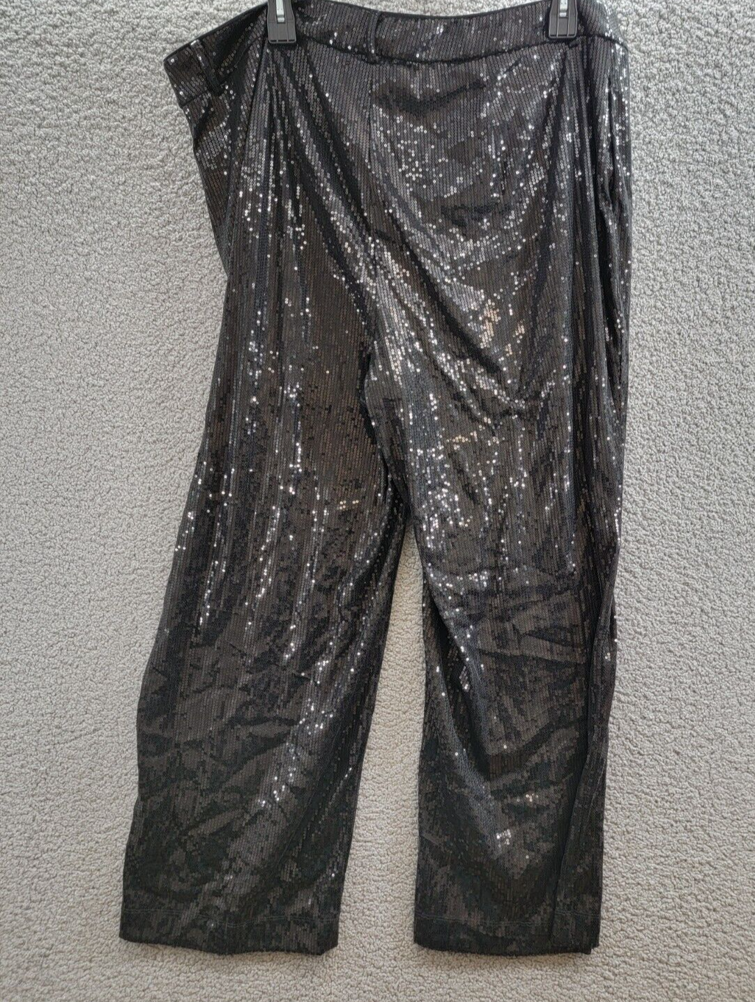 Nina Parker Trendy Plus Size Sequined Wide-Leg Pants Women's 20W Black Zipped - Picture 11 of 17