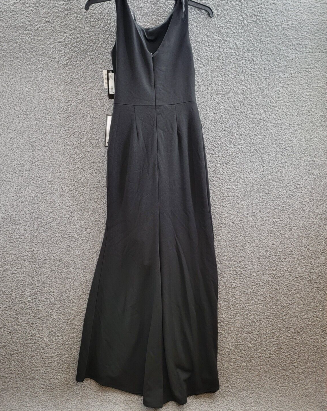 Betsy & Adam Sleeveless Ruffle-Detail Gown Women's 4 Black Round Neck Back Zip - Picture 10 of 15