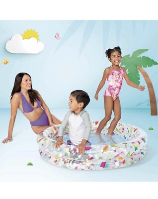 Intex Inflatable Kiddie 2 Ring Swimming Pool Vinyl 48'' X 10'' Ice Pop Design NEW