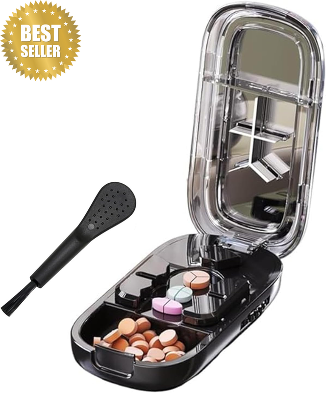 Portable Pill Cutter Splitter for Small & Tiny Pills, Adjustable with Centering
