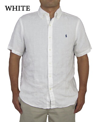 Polo Ralph Lauren Short Sleeve Classic Fit Linen Shirt - RL Untucked Fit 