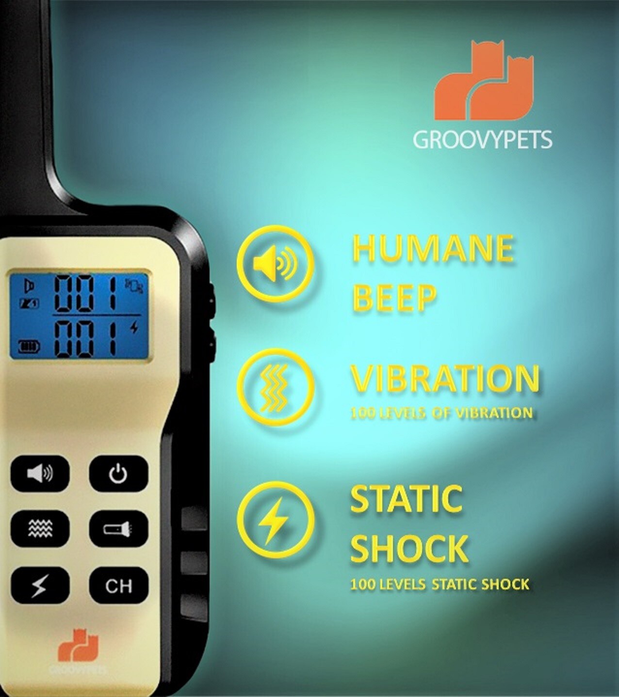 1100 YD Remote Dog Training Shock Collar  Auto Anti Bark Collar for All Dog Size