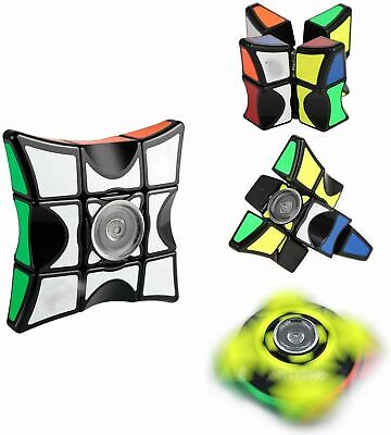 New Rubrik Cube Fidget Spinner Toy Stress Relief Finger Spinning Adult Toy