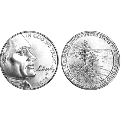 2005 P Jefferson Ocean in View Nickel Westward Journey US Coin Gem BU  JG Coins 