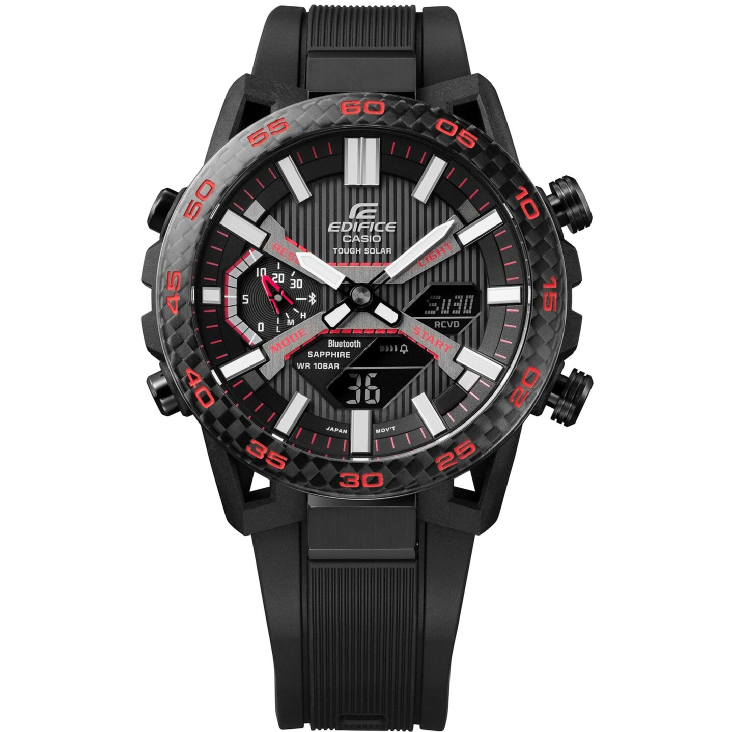 Pre-owned Casio Edifice Sospensione Ecb-2000ypb-1ajf Bluetooth Carbon Case Watch 47.8mm