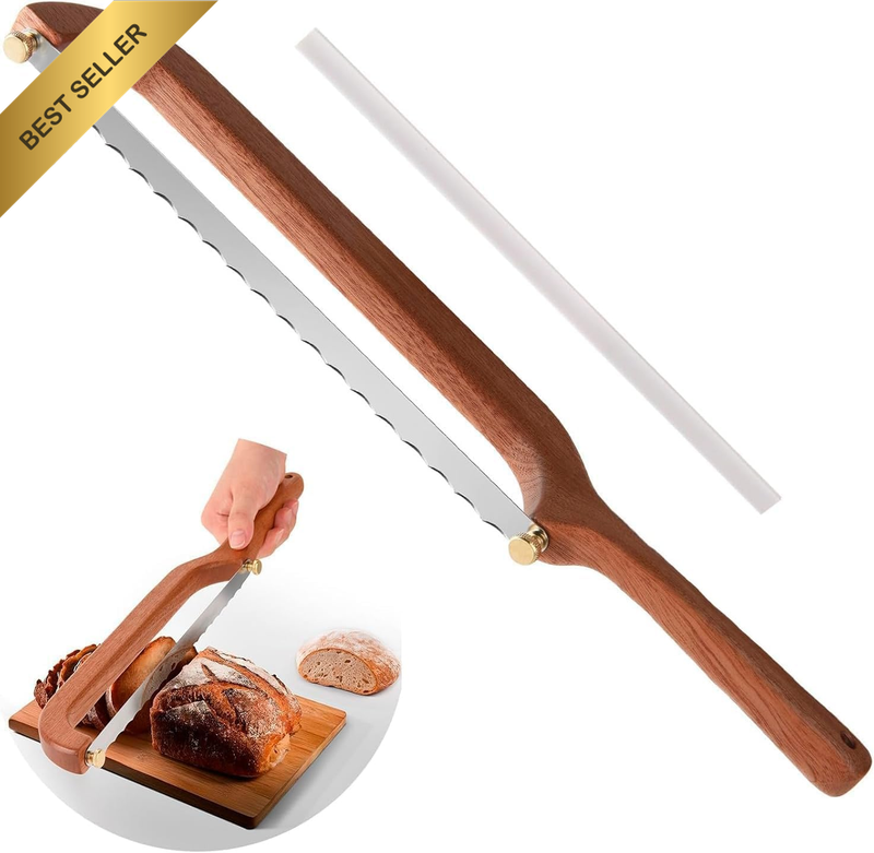 Serrated Bread Knife 25Cm - Pro Sourdough Knife for Even Slicing, Specialised fo