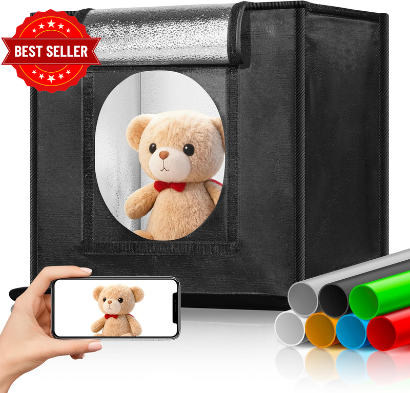 Portable Photo Studio Light Box, 40X40 Cm Large Photo Booth Box,Professional Dim