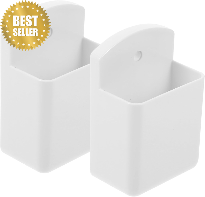 2Pcs Wall Mounted Remote Holder No Drilling Remote Control Organizer Box for TV
