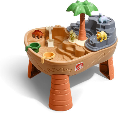 Dino Dig Sand and Watertable, Kids Activity Sensory Playset, Summer Outdoor, 7Pc