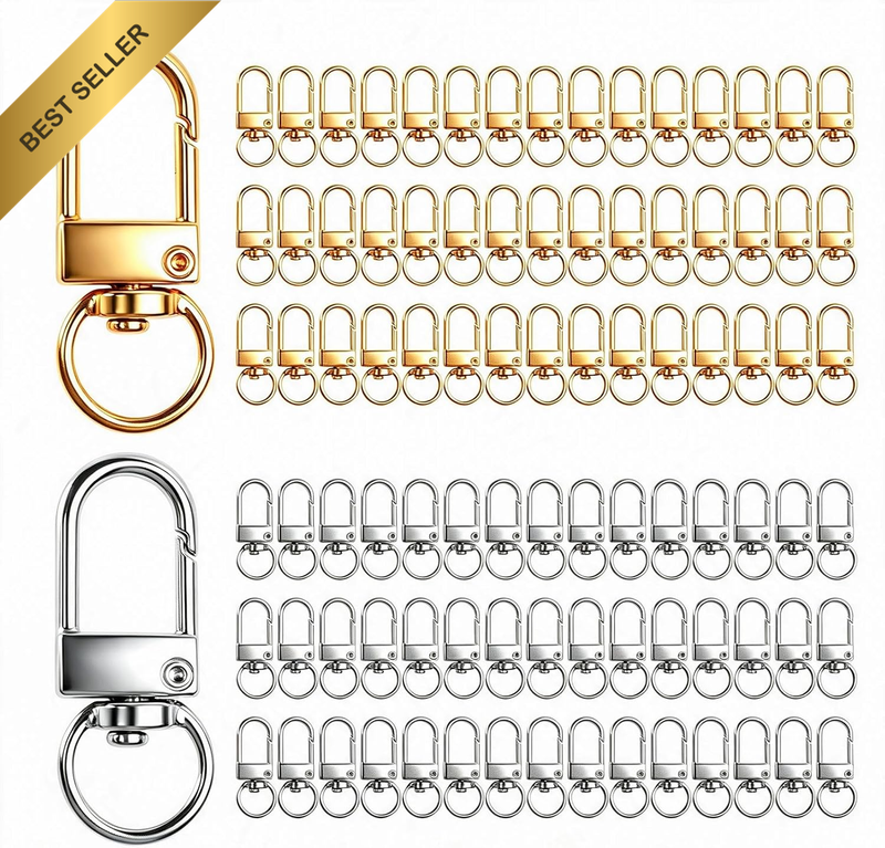 90PCS Metal Lobste Cla Clasps with Swivel Snap Hooks Gold & Silver